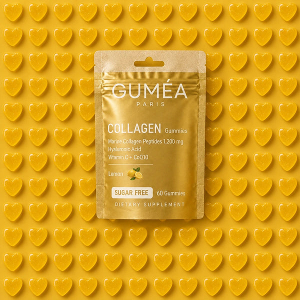 Guméa Collagène Gummies, sachet sur gummies cœurs citron
