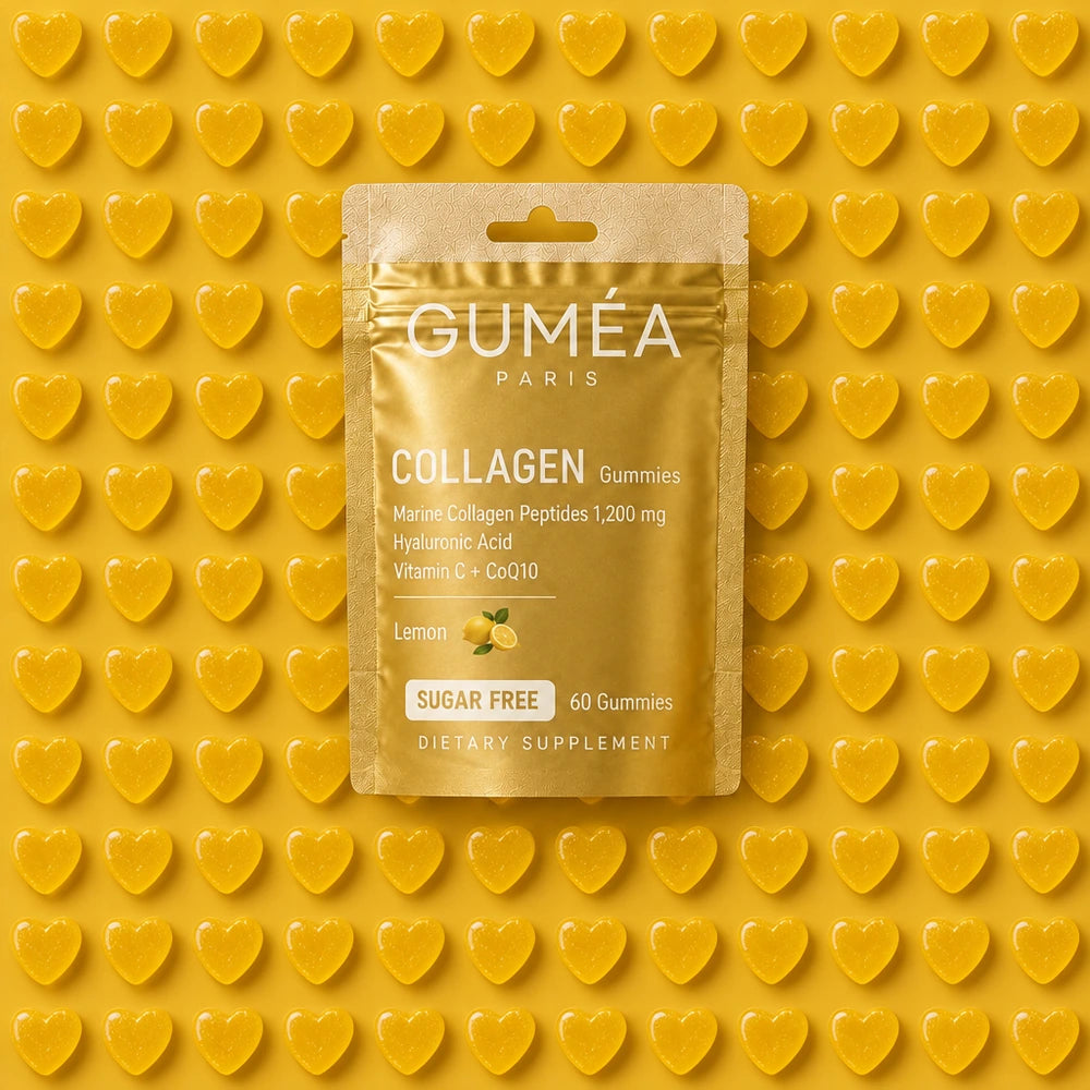 Guméa Collagène Gummies, sachet sur gummies cœurs citron