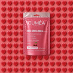 Guméa Hair, Skin & Nails Gummies, sachet sur gummies cœurs cerise