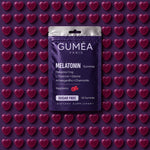 Guméa Mélatonine Gummies, sachet sur gummies cœurs framboise
