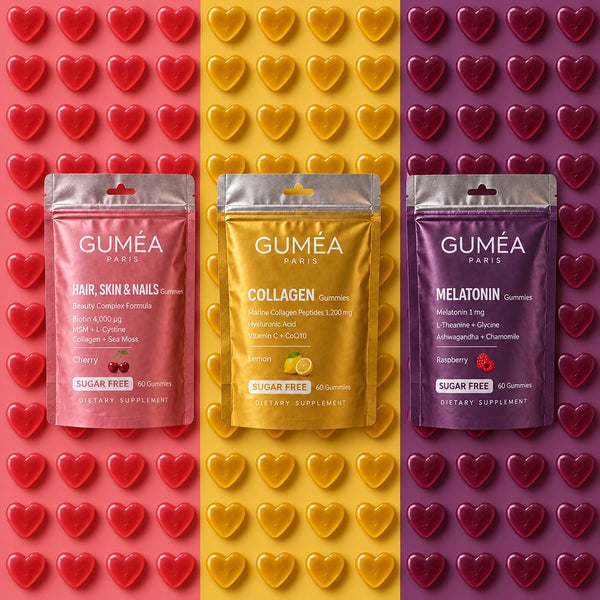 Rituel Beauté Signature Guméa 3 en 1, sachets Hair Skin & Nails, Collagène et Mélatonine