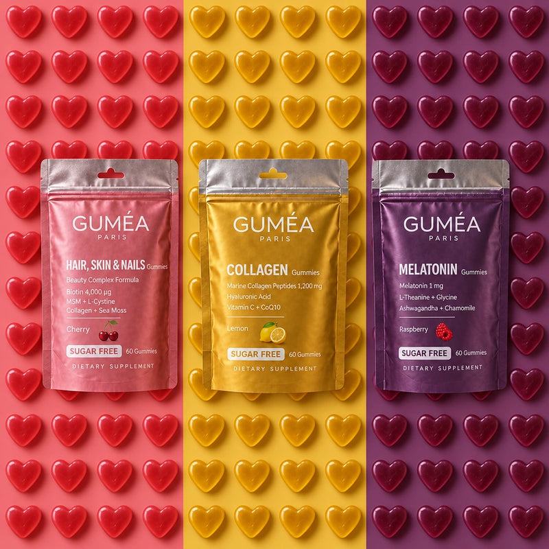 Rituel Beauté Signature Guméa 3 en 1, sachets Hair Skin & Nails, Collagène et Mélatonine
